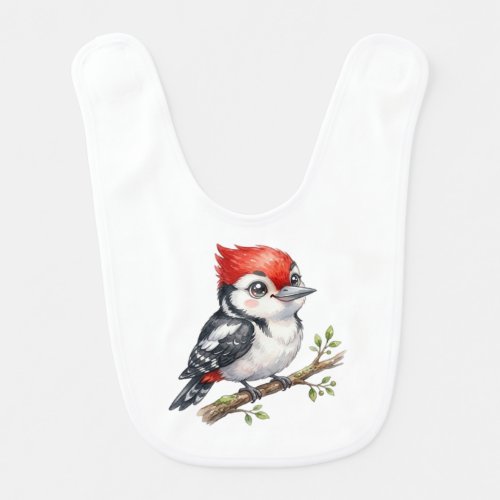 Forest Bird-Cute Woodpecker Baby Bib