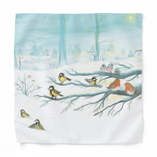 Forest birds in winter   bandana (Front)