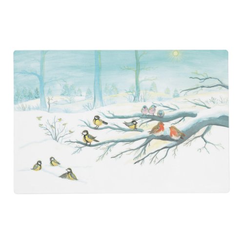 Forest birds in winter  placemat