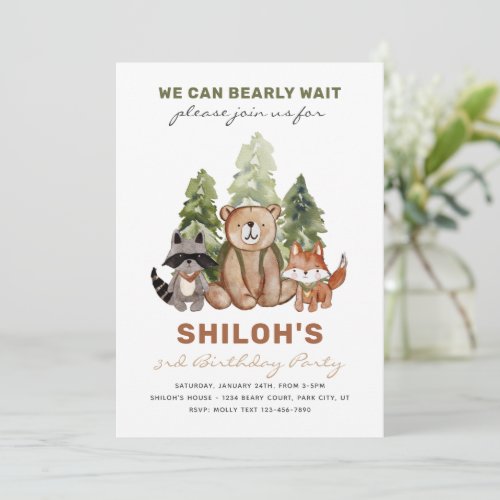 Forest Birthday Invitation  Woodland Invitations