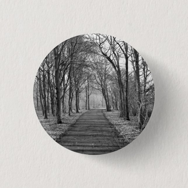 Forest, Black & White Pinback Button (Front)