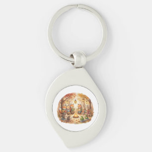 Forest Book Cozy Woodland cottagecore cushion Keychain