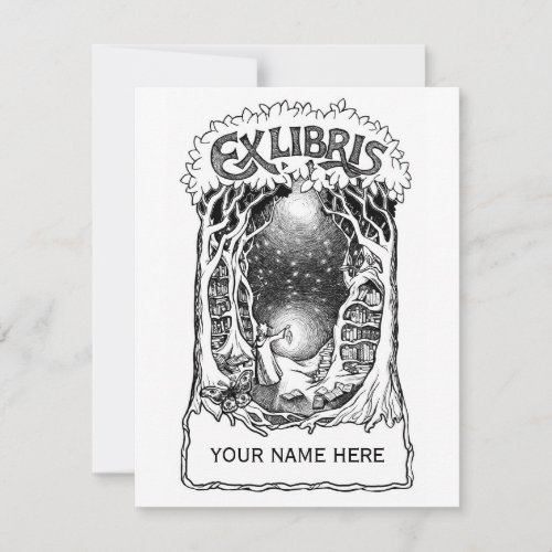 Forest Bookplate Invite