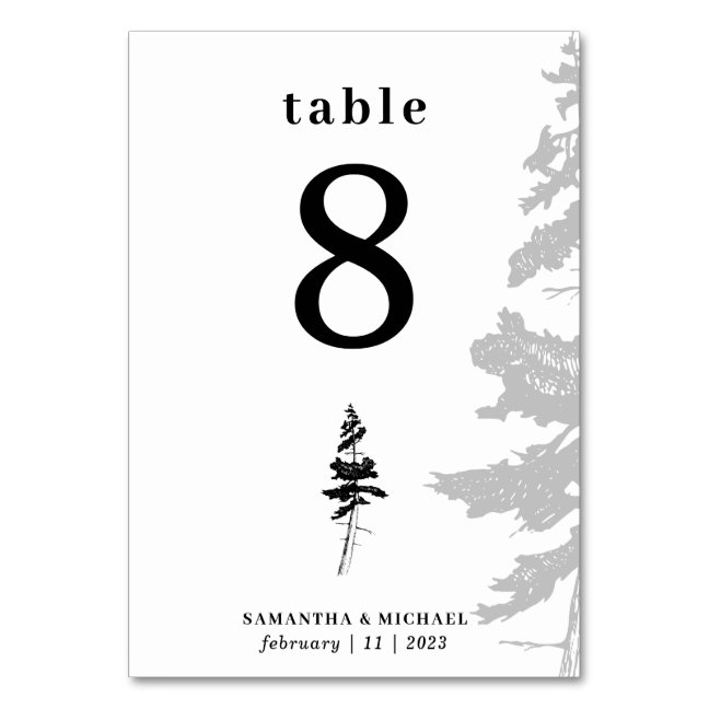 Forest Botanical Floral Sketch seats Table Number