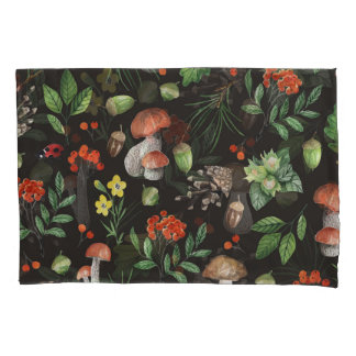 Forest Bounty: Watercolor Mushroom Pattern Pillow Case