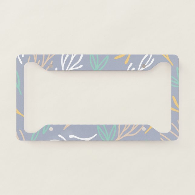 Forest Branches Pastel Leaves Nature Lover Camp License Plate Frame (Front)