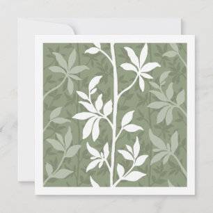Forest Breeze Modern Botanical Silhouette Art Card
