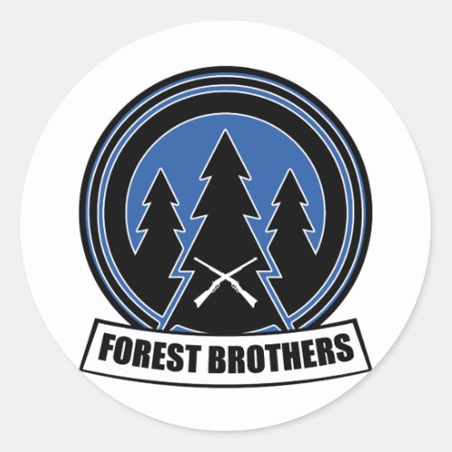FOREST BROTHERS WW2 LOGO CLASSIC ROUND STICKER