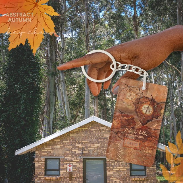 Forest Brown Abstract Monogram Acrylic Keychain (Forest Brown Abstract Monogram Acrylic Keychain)