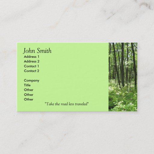 Customizable Forest Business Cards