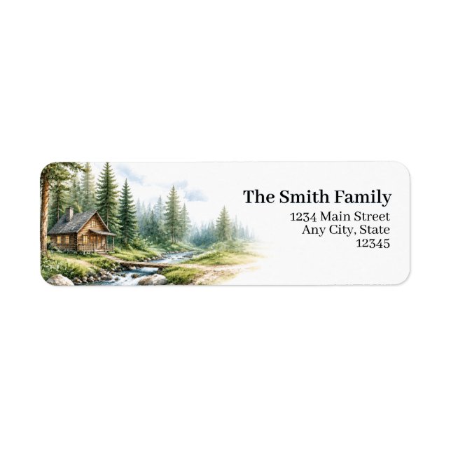 Forest Cabin Return Address Labels | Personalized (Front)