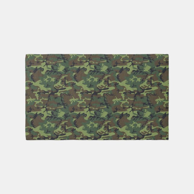 Forest Camo Boy's Bedroom Area Rug (Front)