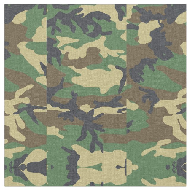 Forest Camo Military Camouflage Armed Forces Fabric (Close Up)