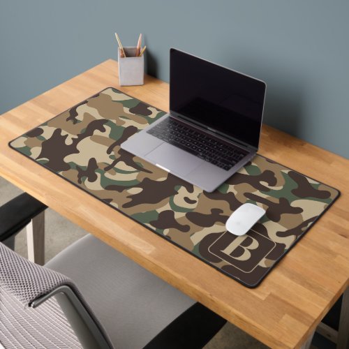 Forest Camo Personalized Monogram Camouflage Desk Mat