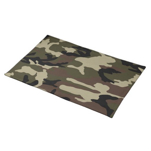 forest camo print camouflage pattern army military cloth placemat | Zazzle