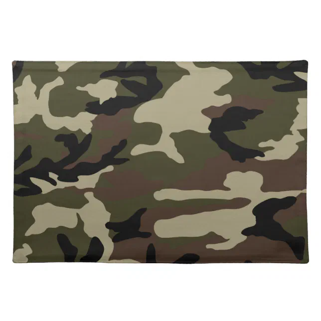 forest camo print camouflage pattern army military cloth placemat | Zazzle