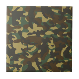 Forest Camouflage Ceramic Tile