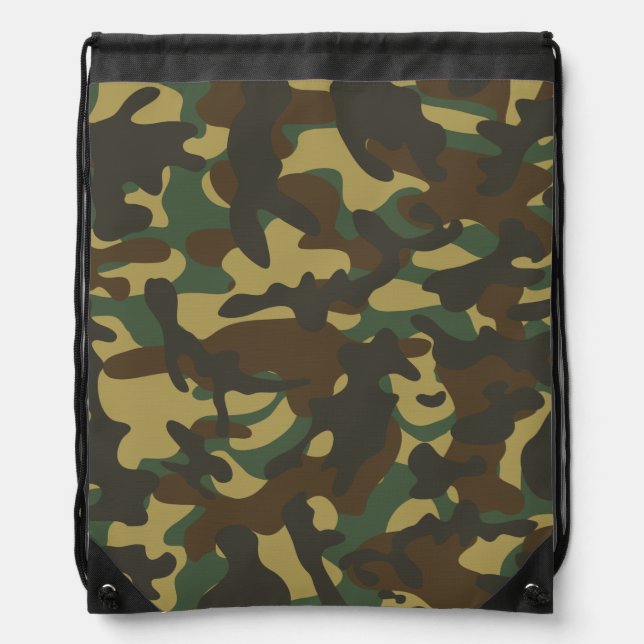 Forest Camouflage  Drawstring Bag (Front)