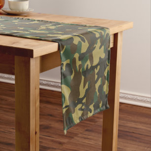 Forest Camouflage Long Table Runner