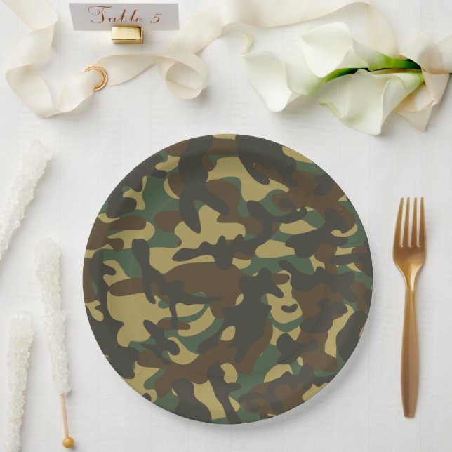 Forest Camouflage  Paper Plates (Wedding)