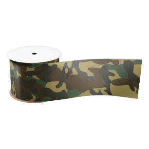 Forest Camouflage Satin Ribbon