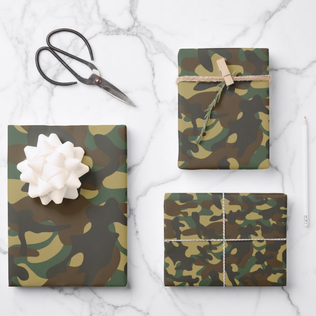 Forest Camouflage  Wrapping Paper Sheets (Front)
