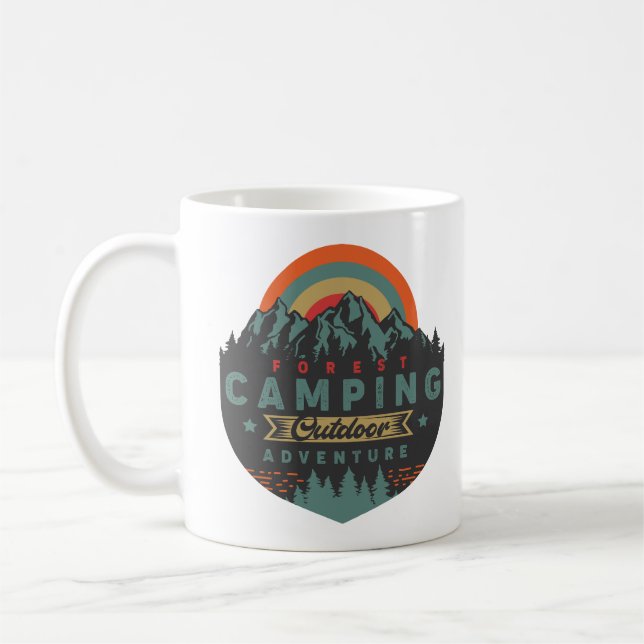 Forest Camping Outdoor Adventure Coffee Mug (Left)