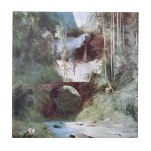 Forest Canyon (by Carl Blechen) Ceramic Tile