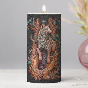 Forest Carving Pillar Candle