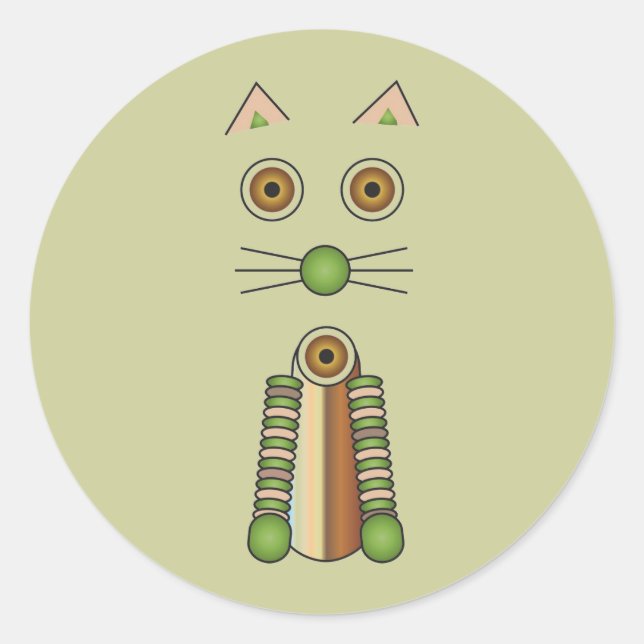 Forest Cat Classic Round Sticker (Front)