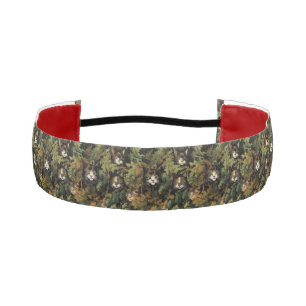 Forest Cat Pattern Athletic Headband