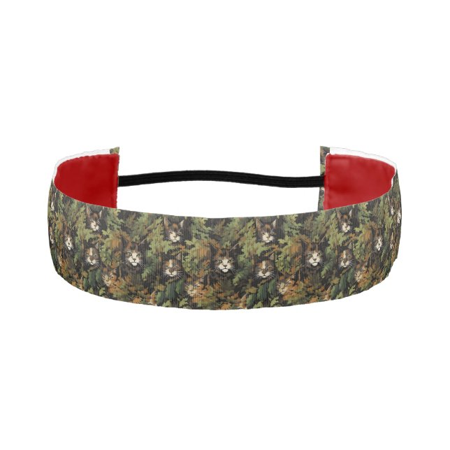 Forest Cat Pattern Athletic Headband (Front)