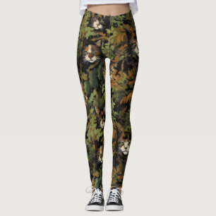 Forest Cat Pattern Leggings
