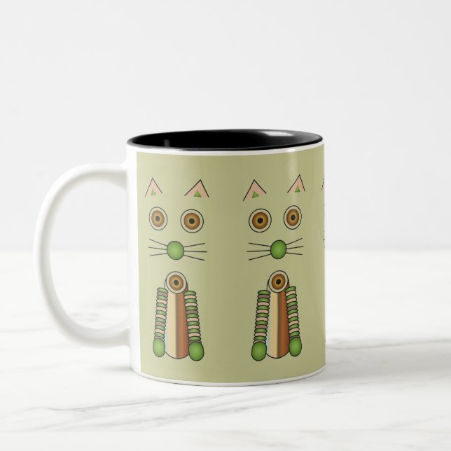 Forest Cat Two-Tone Coffee Mug (Left)