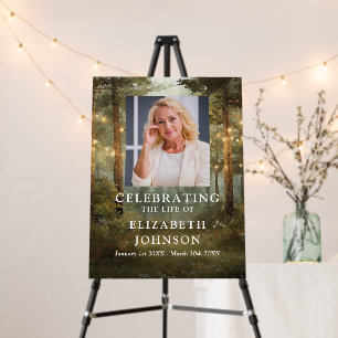 Forest Celebration of Life Funeral Welcome Sign