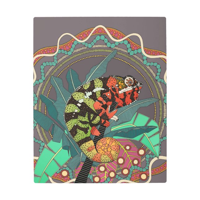 forest chameleon metal print (Front)