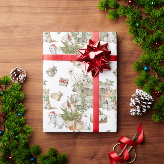 Forest Christmas | Holiday Fireplace Wrapping Pap Paper (Holiday Gift)