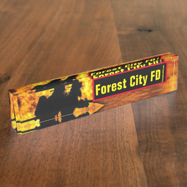 Forest City FD Flames desk name plate