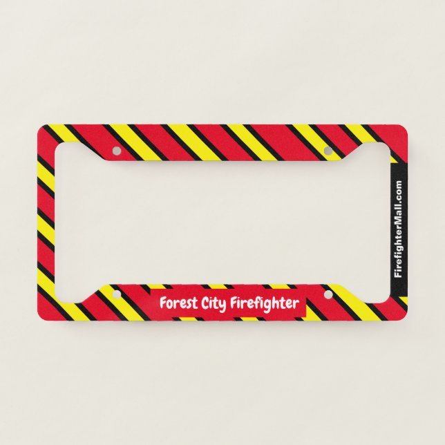 Forest City Firefighter fun License Plate Frame (Front)