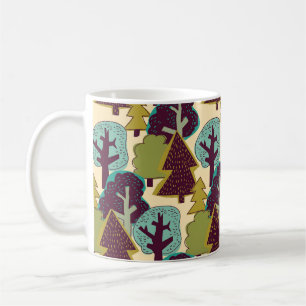 Forest Color Doodle Trees Illustration Coffee Mug