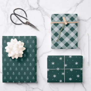 Forest Coordinating Holiday Pattern Wrapping Paper Sheets