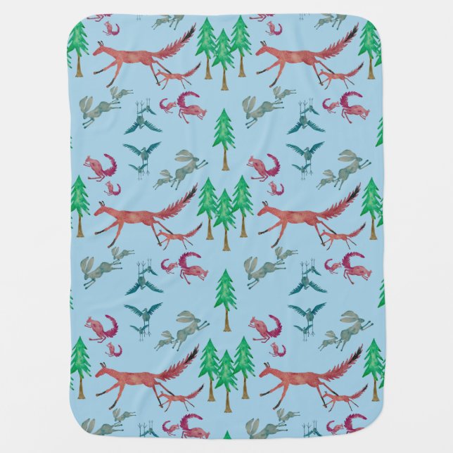Forest Creatures  Baby Blanket (Front)