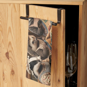 Forest Creatures Quilting Bee Kitchen Towel