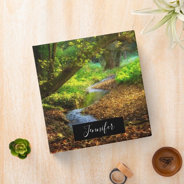 Forest Creek Beautiful Nature Landscape Photo 3 Ring Binder (In Situ)