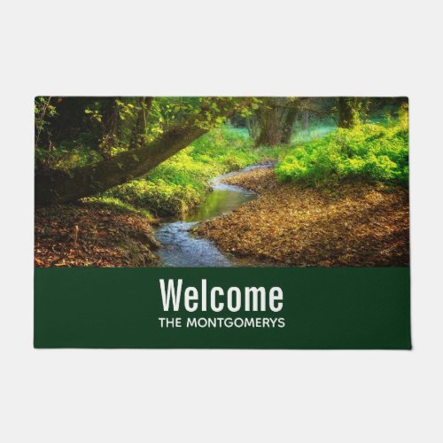 Forest Creek Beautiful Nature Landscape Photo Doormat