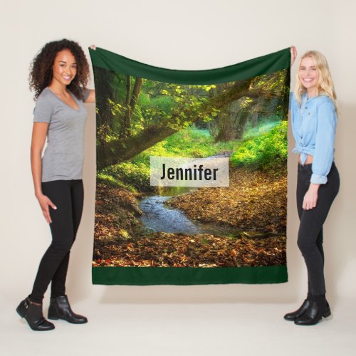 Forest Creek Beautiful Nature Landscape Photo Fleece Blanket