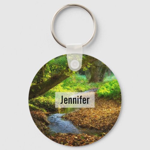 Forest Creek Beautiful Nature Landscape Photo Keychain