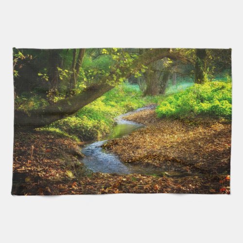 Forest Creek Beautiful Nature Landscape Photo Kitchen Towel