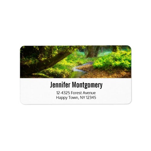 Forest Creek Beautiful Nature Landscape Photo Label