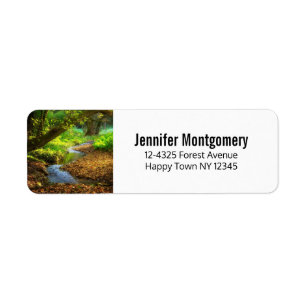 Forest Creek Beautiful Nature Landscape Photo Label